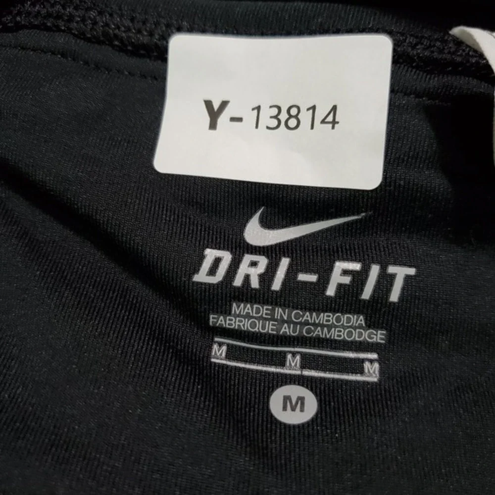 Nike Women Activewear Pants Medium Black Capri Running Dri-Fit Swoosh 16